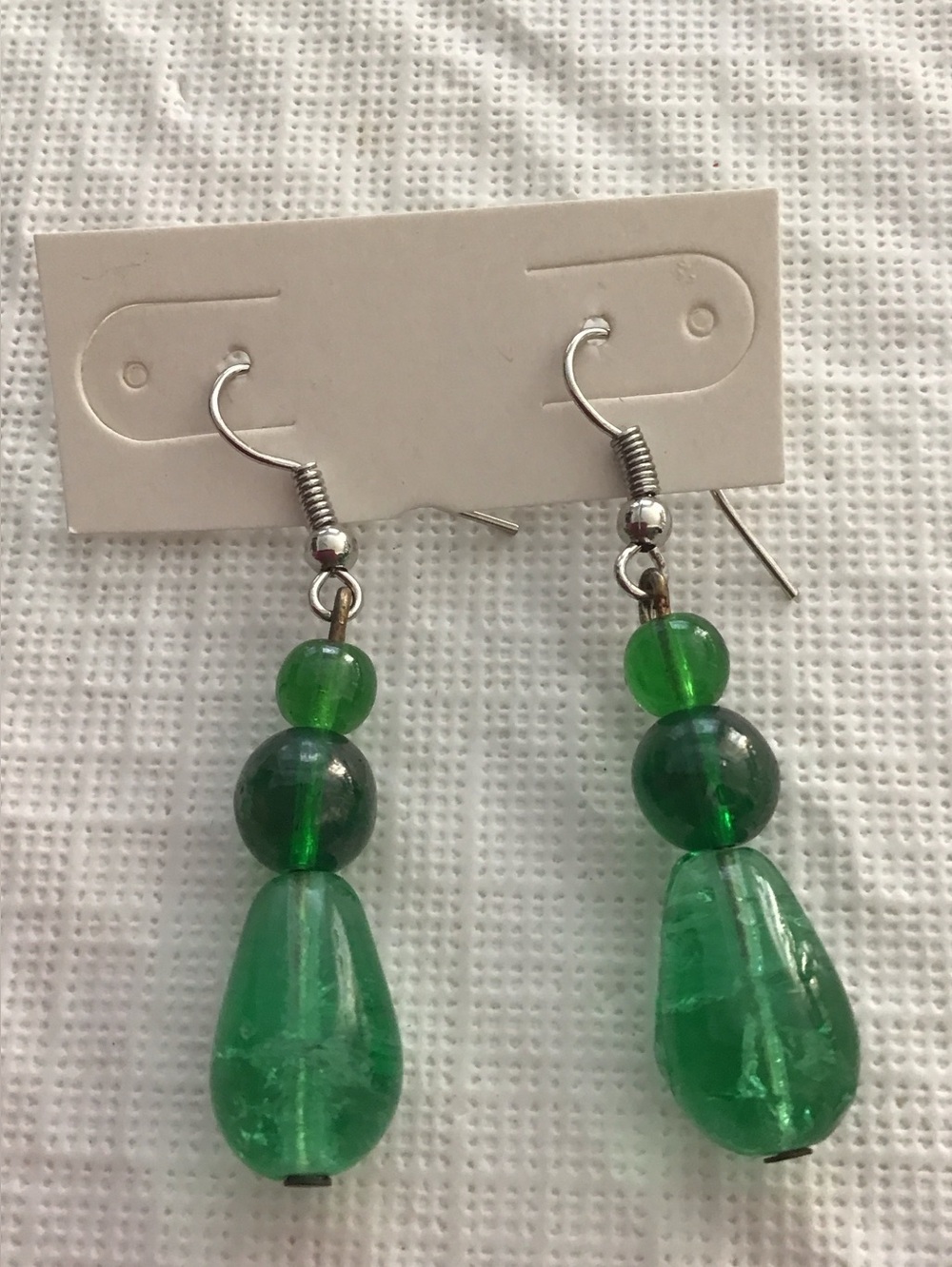 Green Bead Drop Earrings - Women's Fashion Jewelry